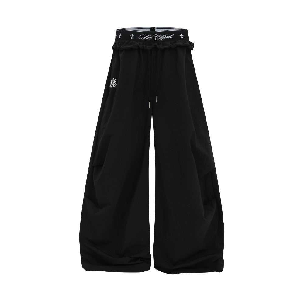 Double Waist Drawstring Wide Leg Pants WN27795