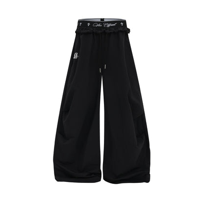 Double Waist Drawstring Wide Leg Pants WN27795