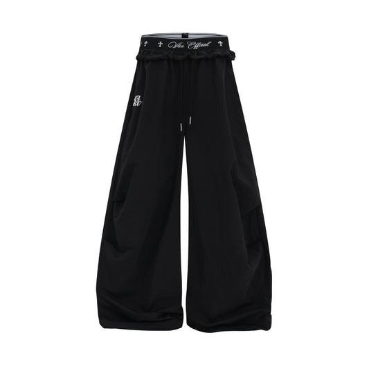 Double Waist Drawstring Wide Leg Pants WN27795