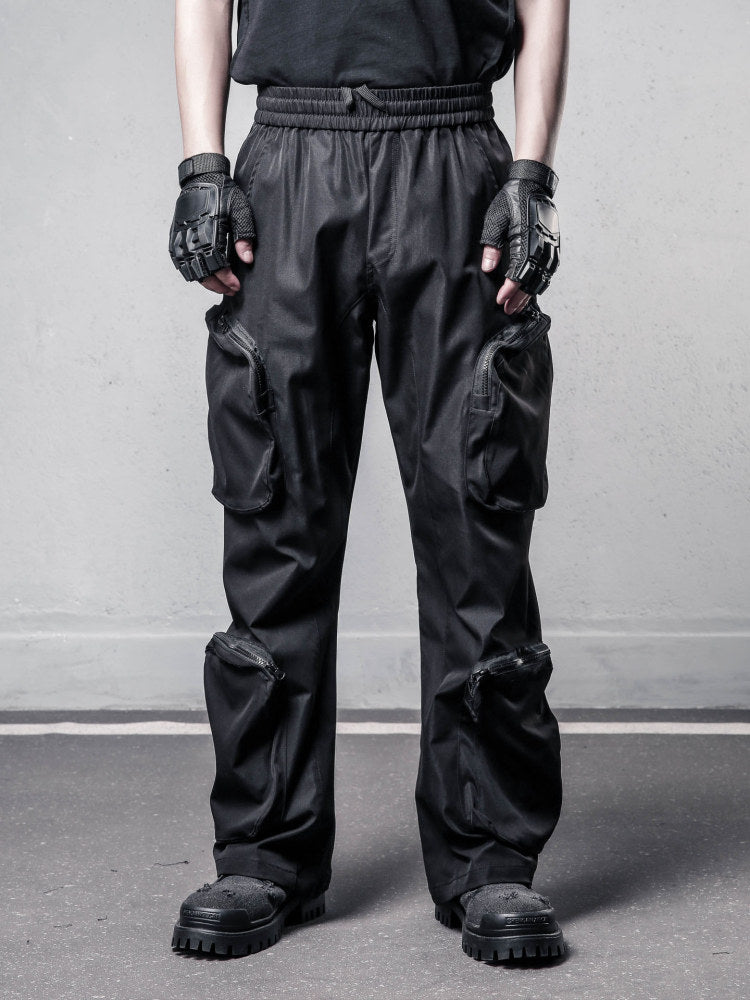 Multi-Pocket Zipper Wide Leg Cargo Pants WN22529