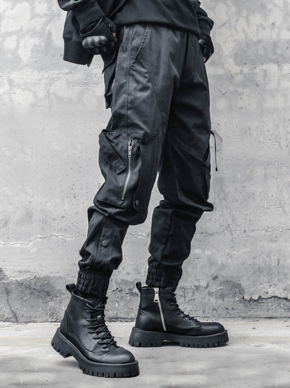 Multi Pocket Metal Buckle Cuffed Pants WN22303