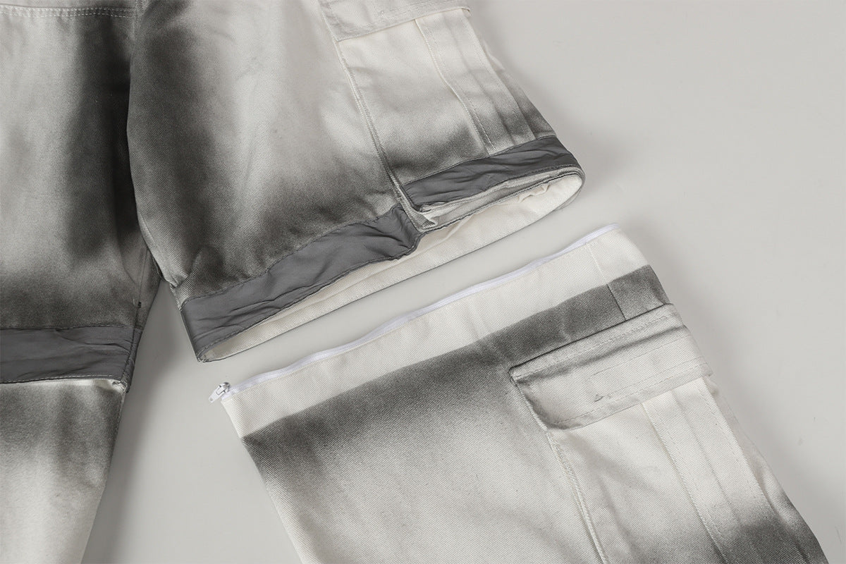 Spray Print Wide Leg Cargo Pants WN23110