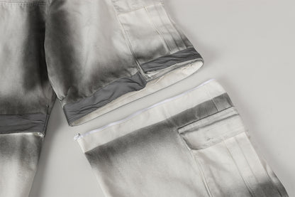 Spray Print Wide Leg Cargo Pants WN23110