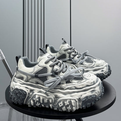 Mesh Platform Chunky Sole Sneakers WN24625