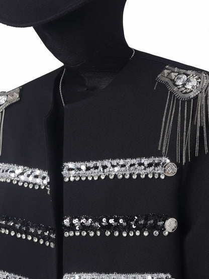 Fringe Epaulet Braid Design Jacket WN23673