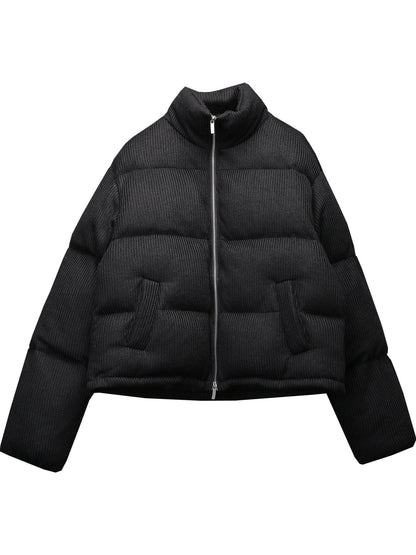 Texture High-Neck Puffer Jacket WN22393