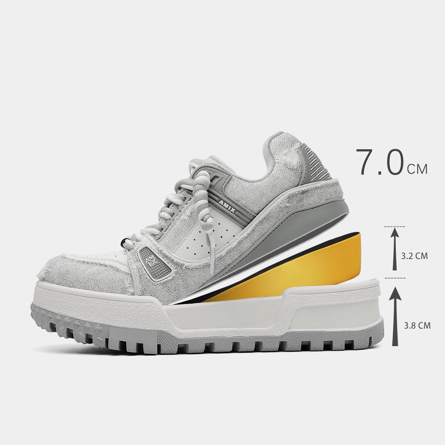 Chunky Textured Platform Lace-Up Sneakers WN24545