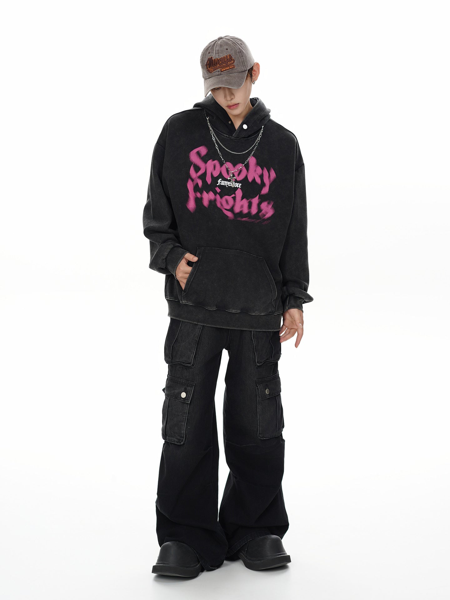 Letter Print Pullover Hoodie WN11208