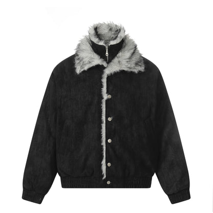 Fake Fur Collar Fleece Lining Puffer Jacket WN21859