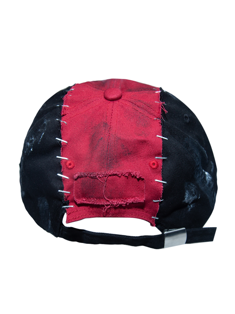 Patchwork Damage Tie-Dye Curved-Brim Cap WN21126