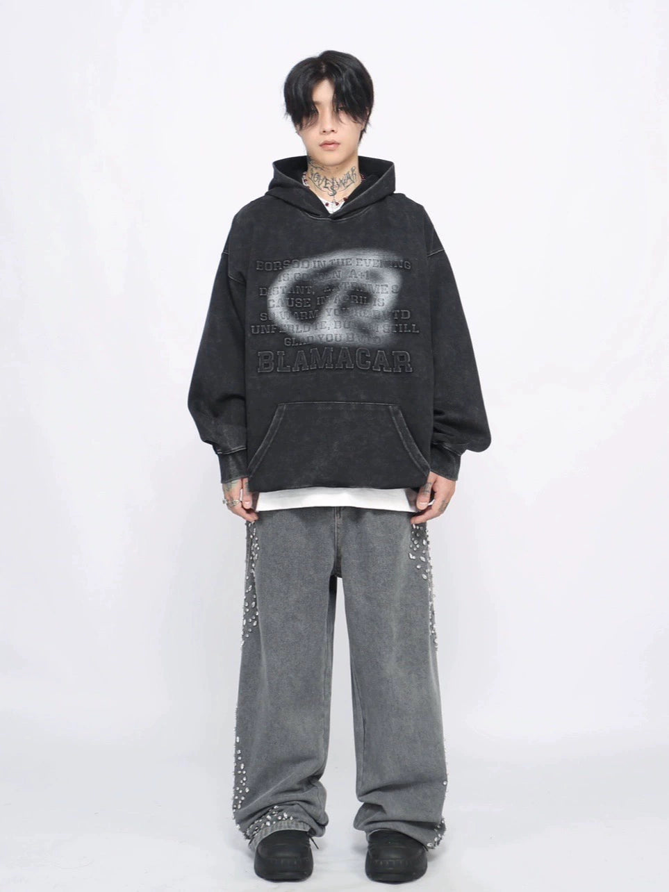 Oversize Letter Design Hoodie WN8734