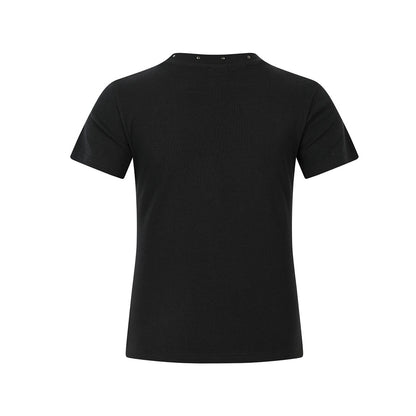 Cross Studs Detail Short Sleeve T-Shirt WN25422