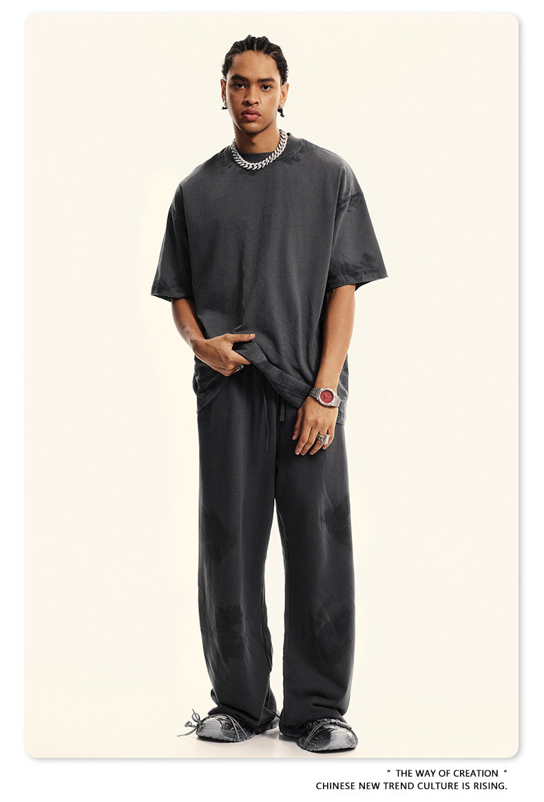 Washed Damage Oversize Heavyweight Short Sleeve T-Shirt WN6072