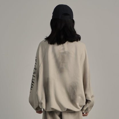 Dirty Washed Logo Print Sweatshirt WN25789