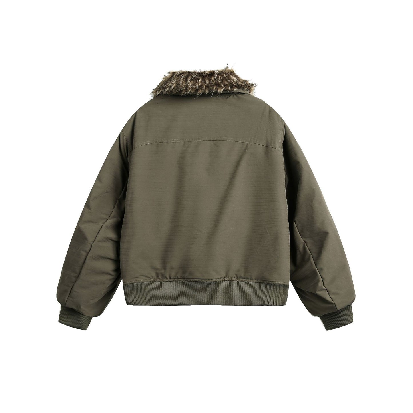 Detachable Fur Collar Flight Jacket WN12705