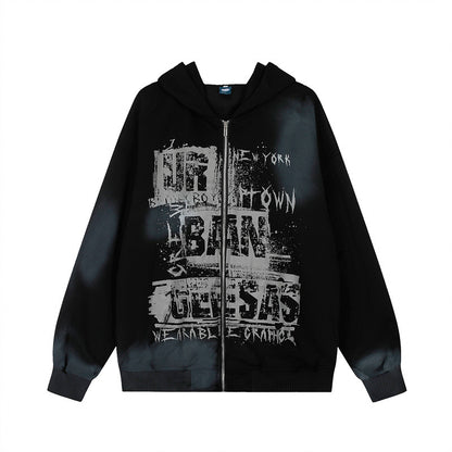 Tie-Dye Damage Heavyweight Oversize Zipper Hoodie WN24275