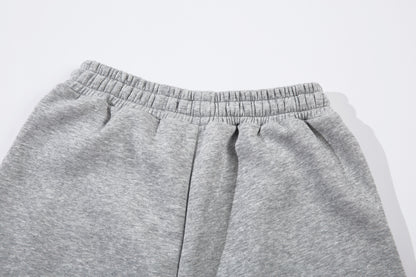 Sporty Curved Pleats Wide Leg Sweatpants WN25695
