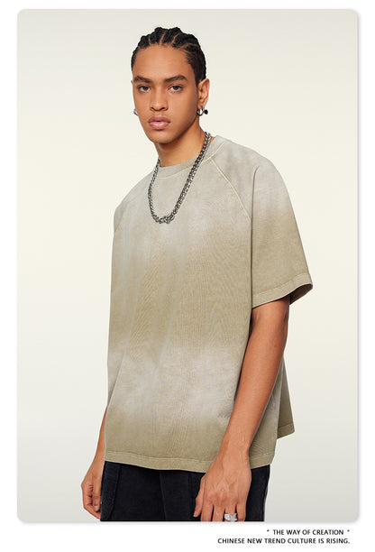 Washed Gradient Raglan Sleeve T-Shirt WN6065