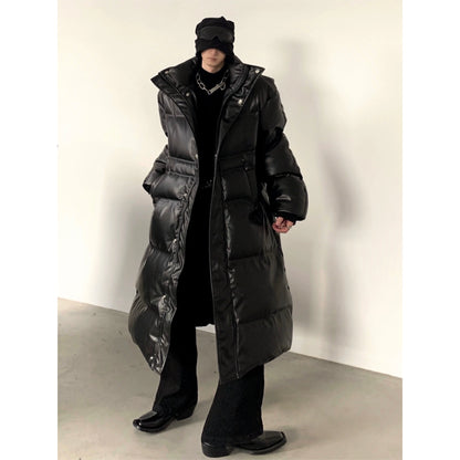 PU Leather Thick Puffer Coat WN9102