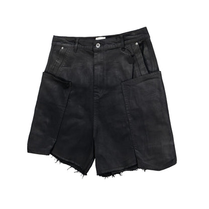 Washed Coating Cargo Pocket Denim Half Pants WN25714