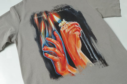 Oil Paint Washed Oversize Short Sleeve T-Shirt WN16129