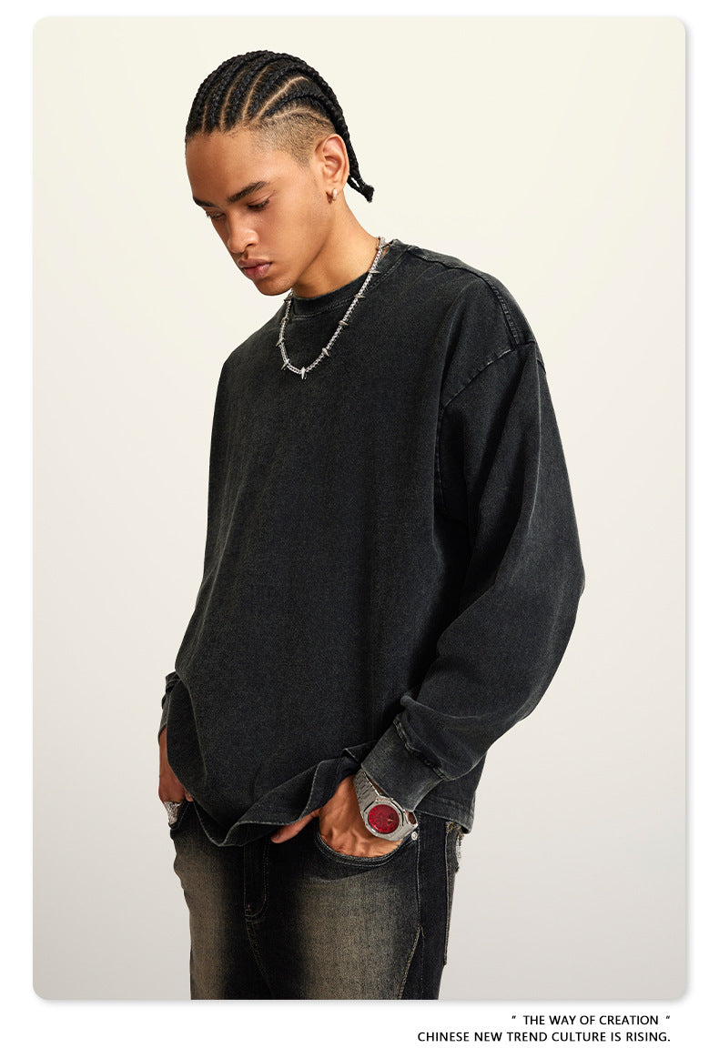 Oversize Washed Long-sleeve t-shirt WN6053