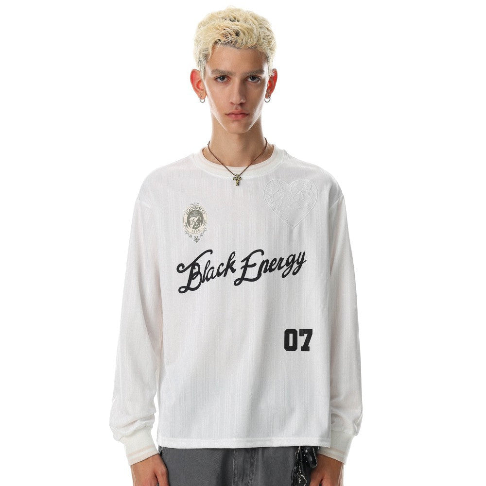 Heart Patch Letter Graphic Long Sleeve T-Shirt WN28098