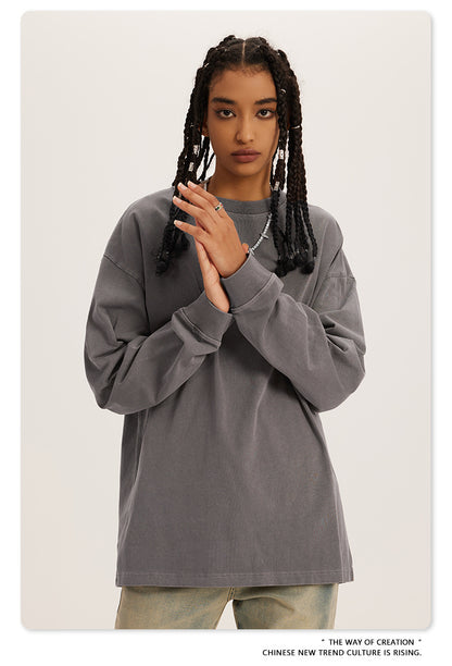 Oversize Washed Long Sleeve T-Shirt WN6052