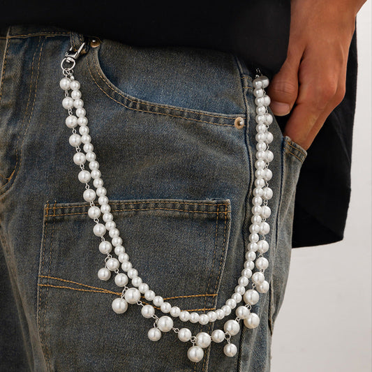 Bead Decor Metal Pants Chain WN21066