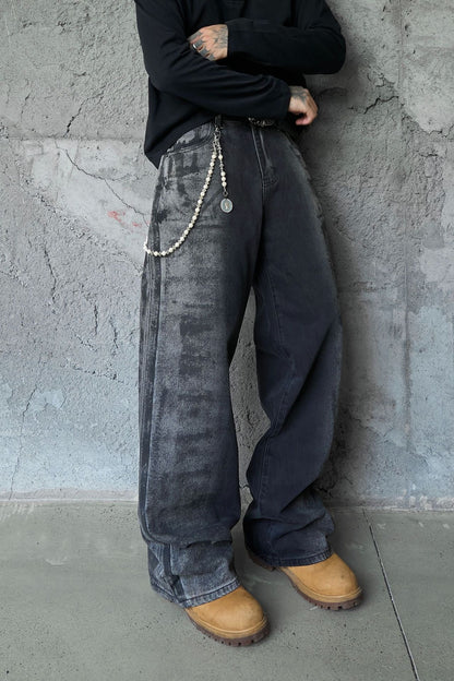 Washed Wide Leg Denim Jeans WN25408
