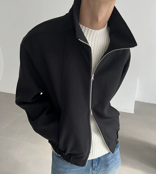 Two-Way Zipper Oversize Minimalist Jacket WN21489