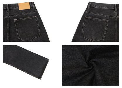 Heavyweight Washed Wide Leg Denim Jeans WN26192