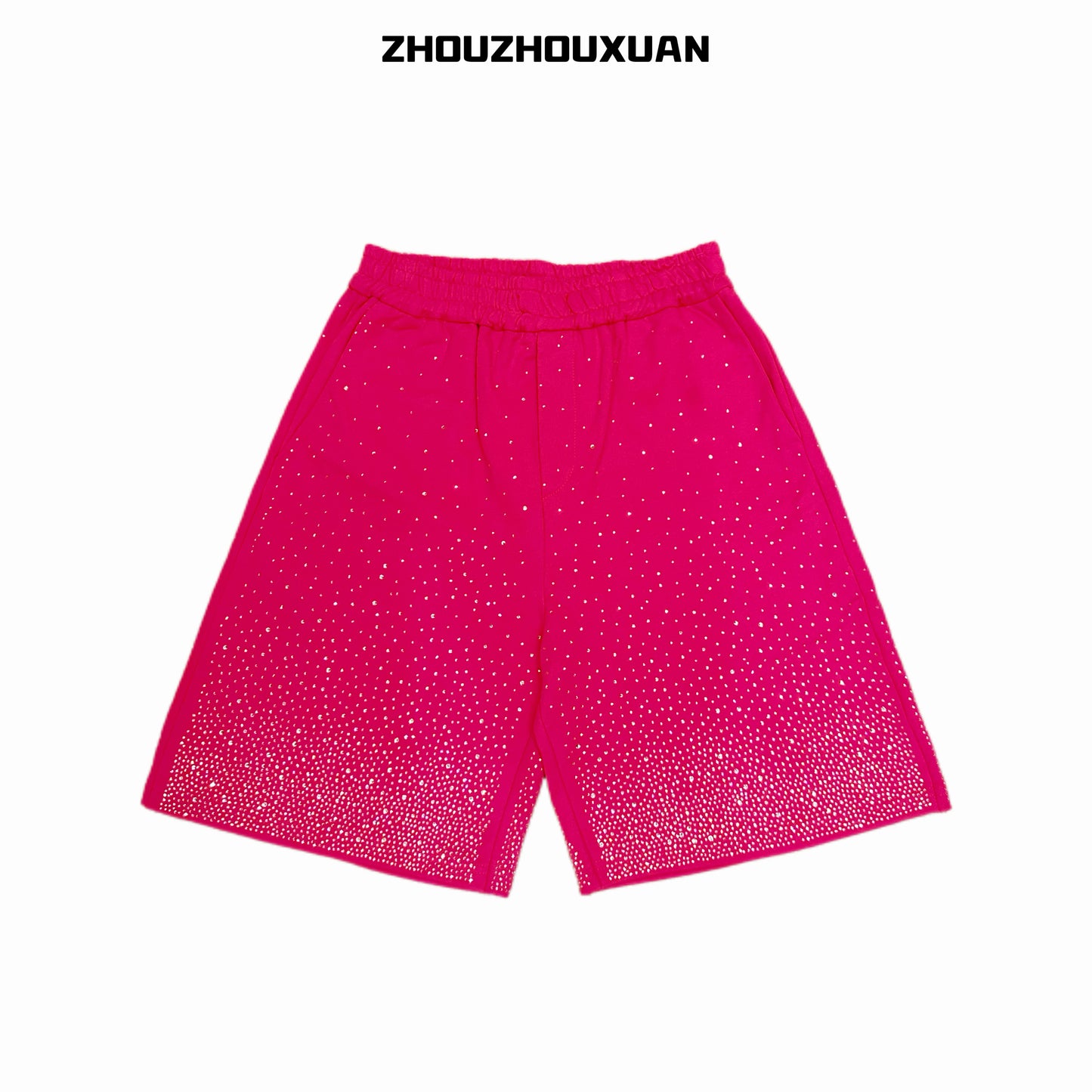 Gradient Rhinestone Short Sweatpants WN20707