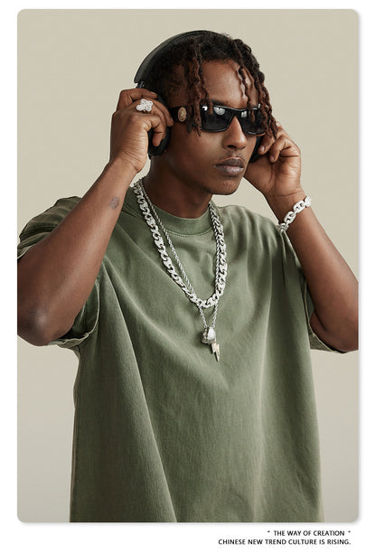 Washed Oversize Short-sleeve T-shirt WN6457