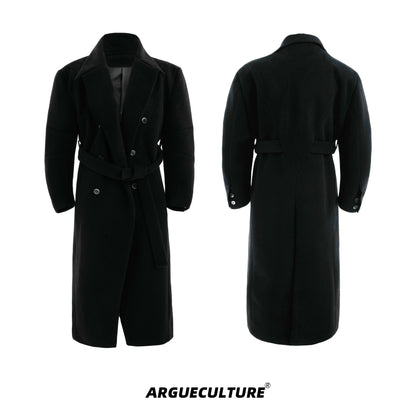 Belted Oversize Woolen Coat WN10875