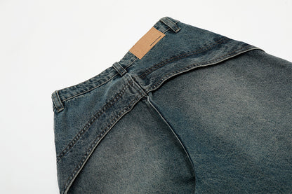 Heavy Wash Wide-Leg Denim Jeans WN16110