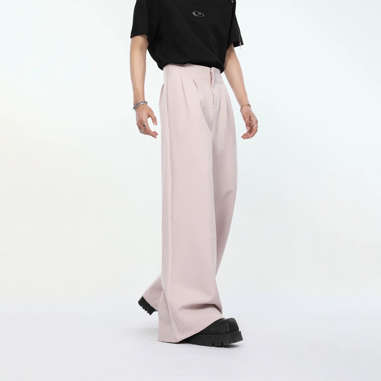 High Waist Wide-Leg Straight Trousers WN7329