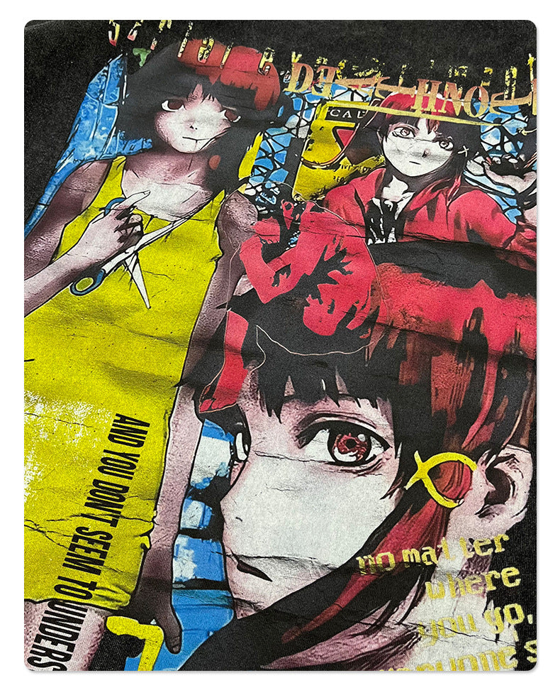 Cartoon Girl Print Washed Short Sleeve T-Shirt WN16269