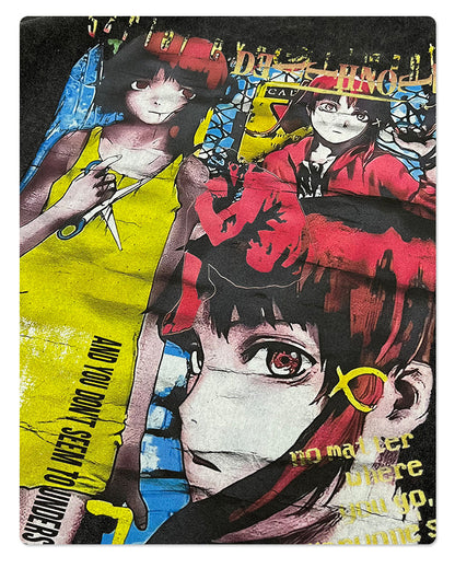 Cartoon Girl Print Washed Short Sleeve T-Shirt WN16269