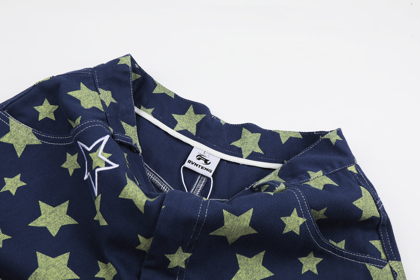 Star Print Denim Half Jeans WN25801