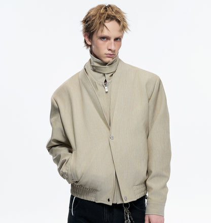 Fake Layered Deconstruction Detachable Standing-Collar Jacket WN23548