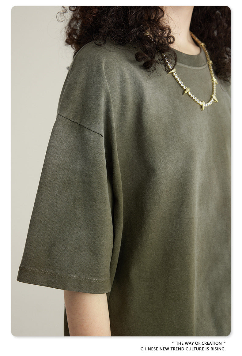 Washed Oversize Short-sleeve T-shirt WN6443