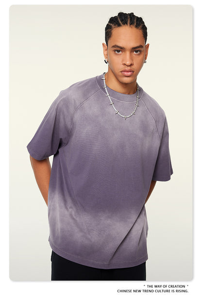 Washed Gradient Raglan Sleeve T-Shirt WN6065