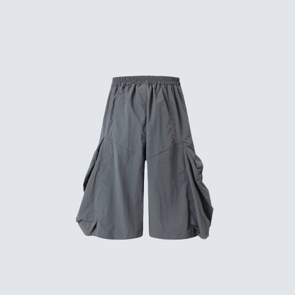 Utility 3D Pocket Wide Leg Cargo Half Pants WN27888