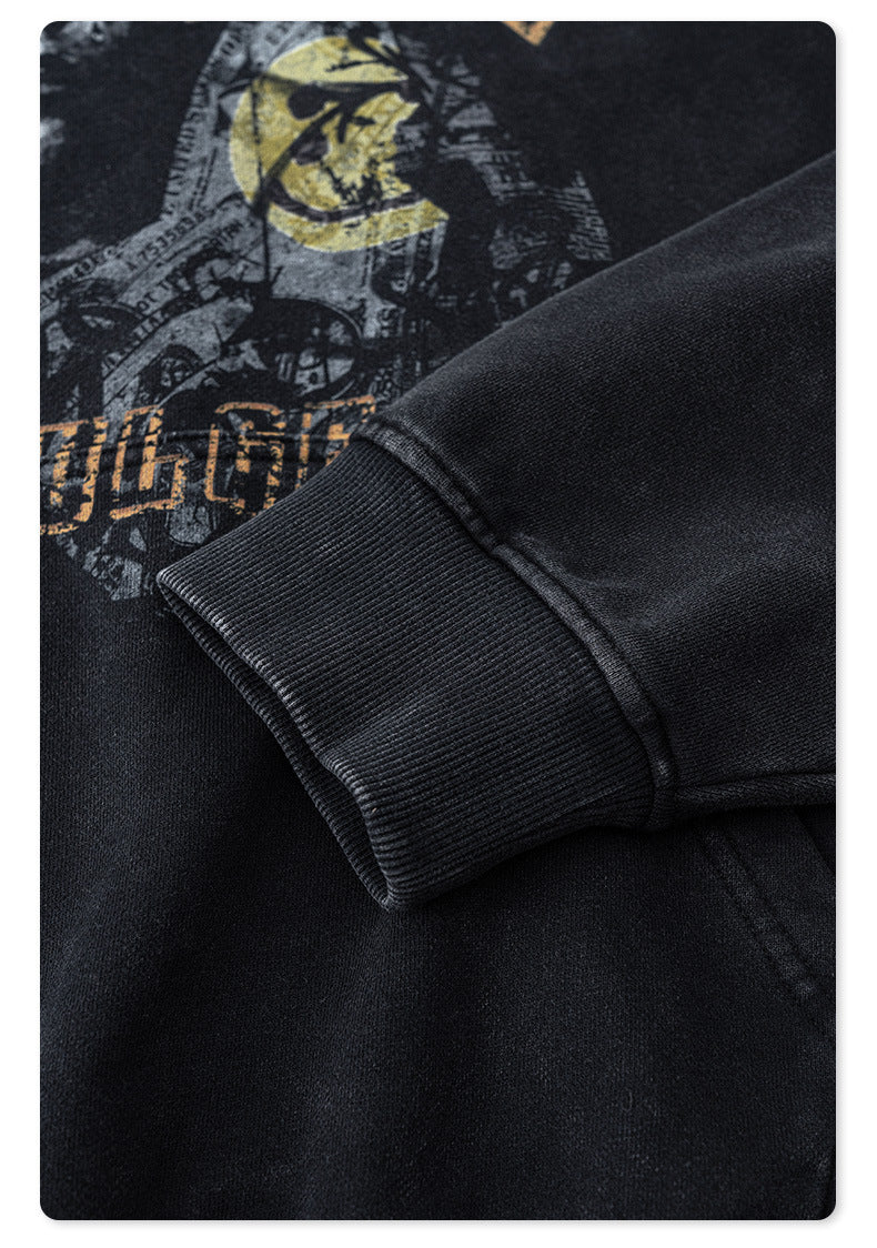 Washed  Heavyweight Print Hoodie WN7888