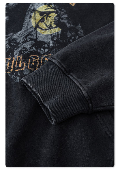 Washed  Heavyweight Print Hoodie WN7888