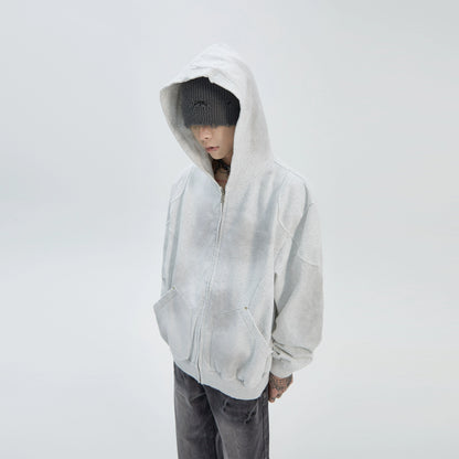 Oversize Washed Zipper Hoodie WN9888