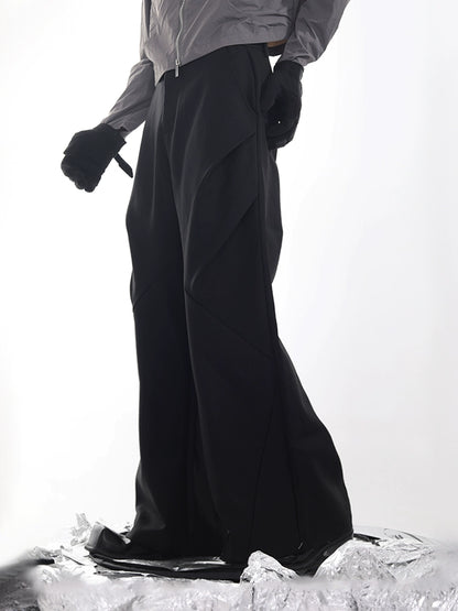 Pleats Diamond Cut Flare Trousers WN18625