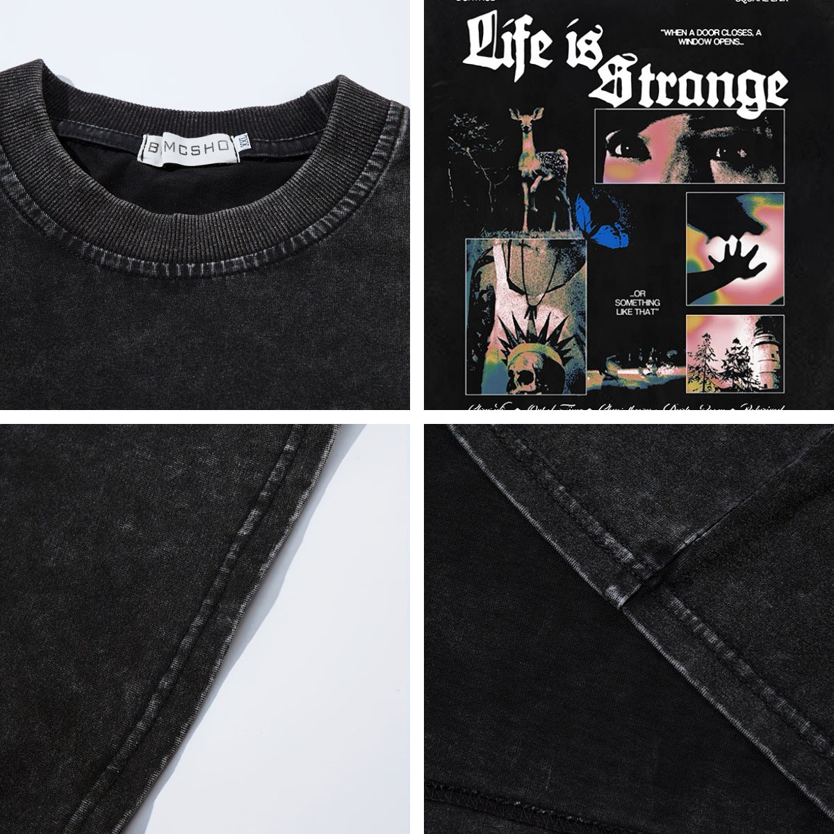 Washed Graphic Letter Short Sleeve T-Shirt WN26945