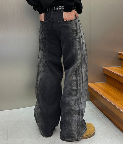 Washed Wide Leg Denim Jeans WN25408